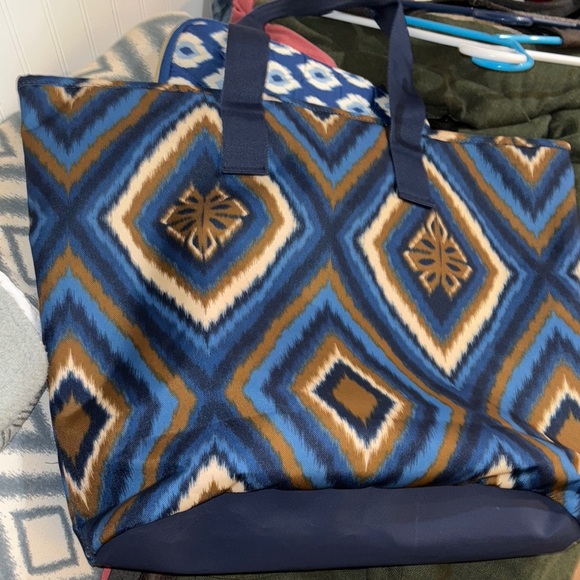 Adidas Blue and Brown Patterned Tote Bag - Picture 3 of 6